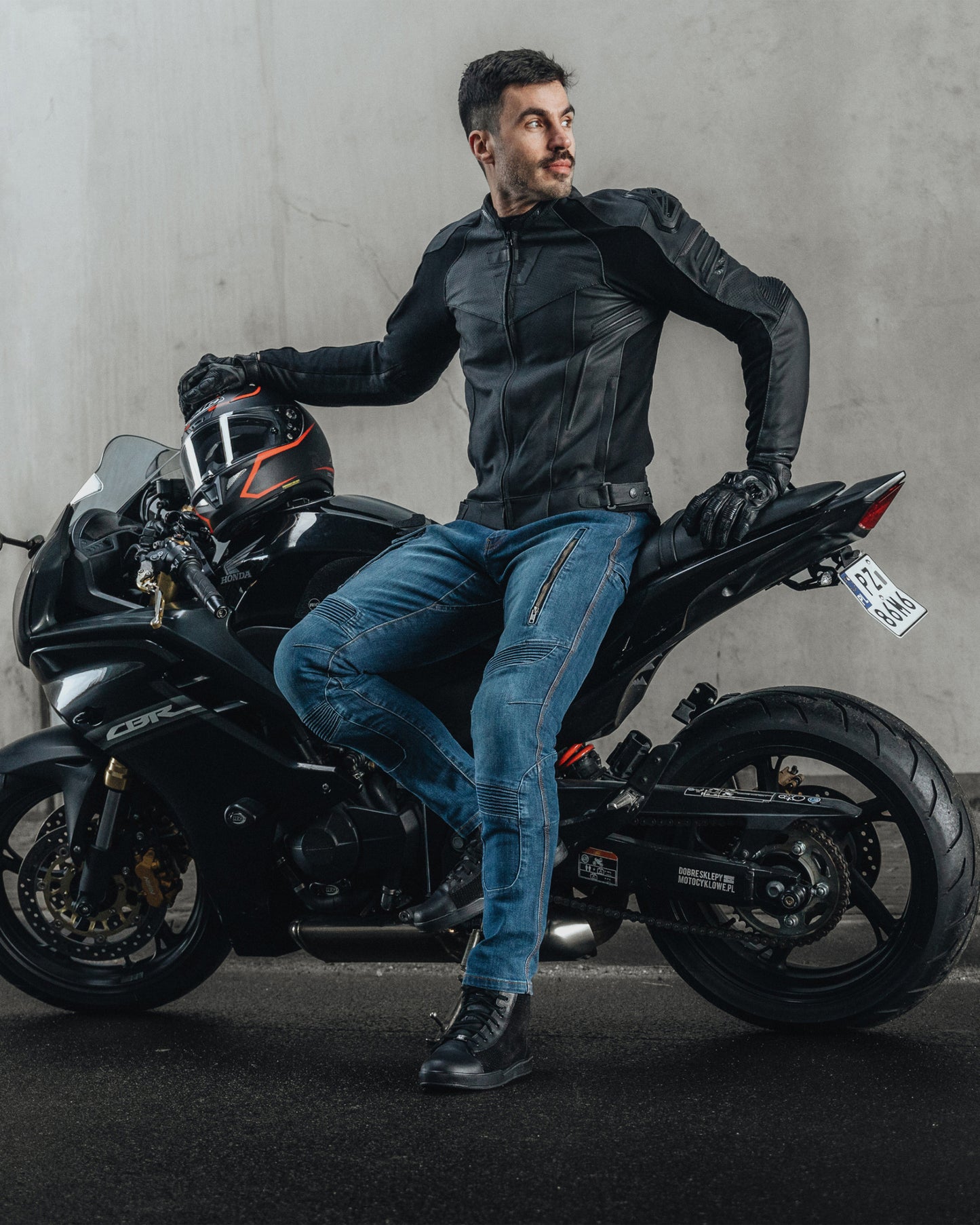 Vandal Jeansy Motocyklowe Niebieskie