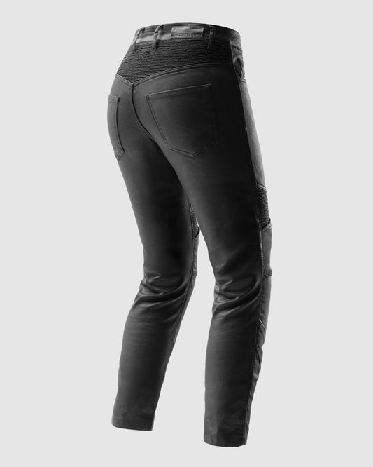 Roxy Jeansy Motocyklowe Damskie Slim Czarne Woskowane