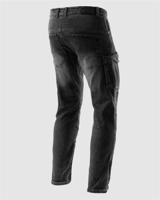 Vandal Jeansy Motocyklowe Monolayer Sprany Czarny