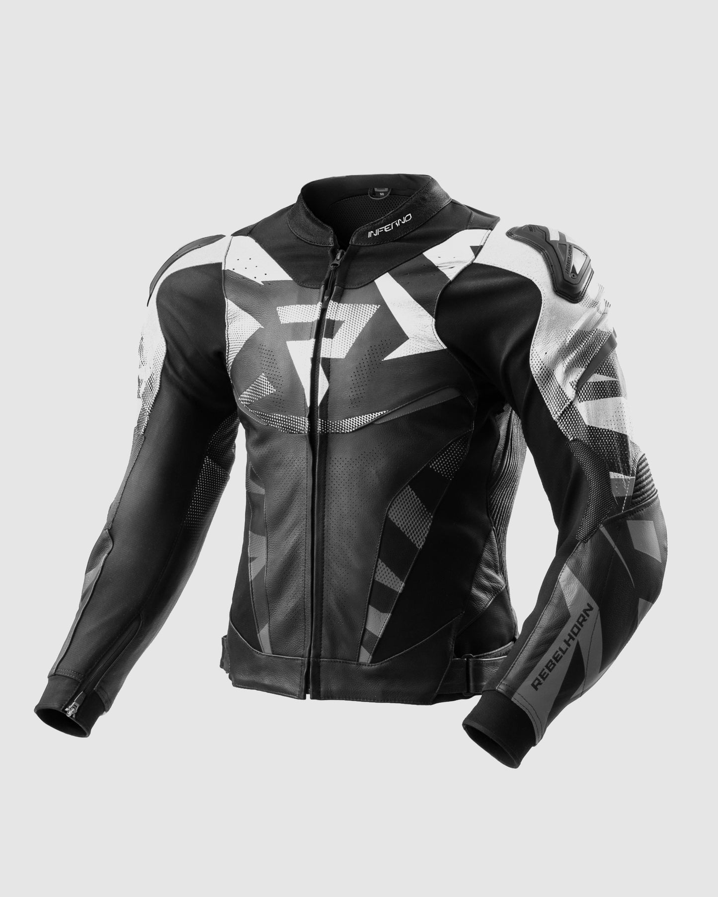 Inferno Kurtka Motocyklowa Skórzana Biała