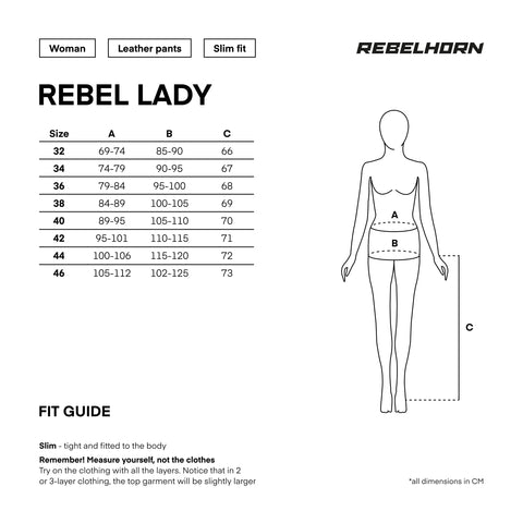 Spodnie Skórzane Rebelhorn Rebel Lady Black