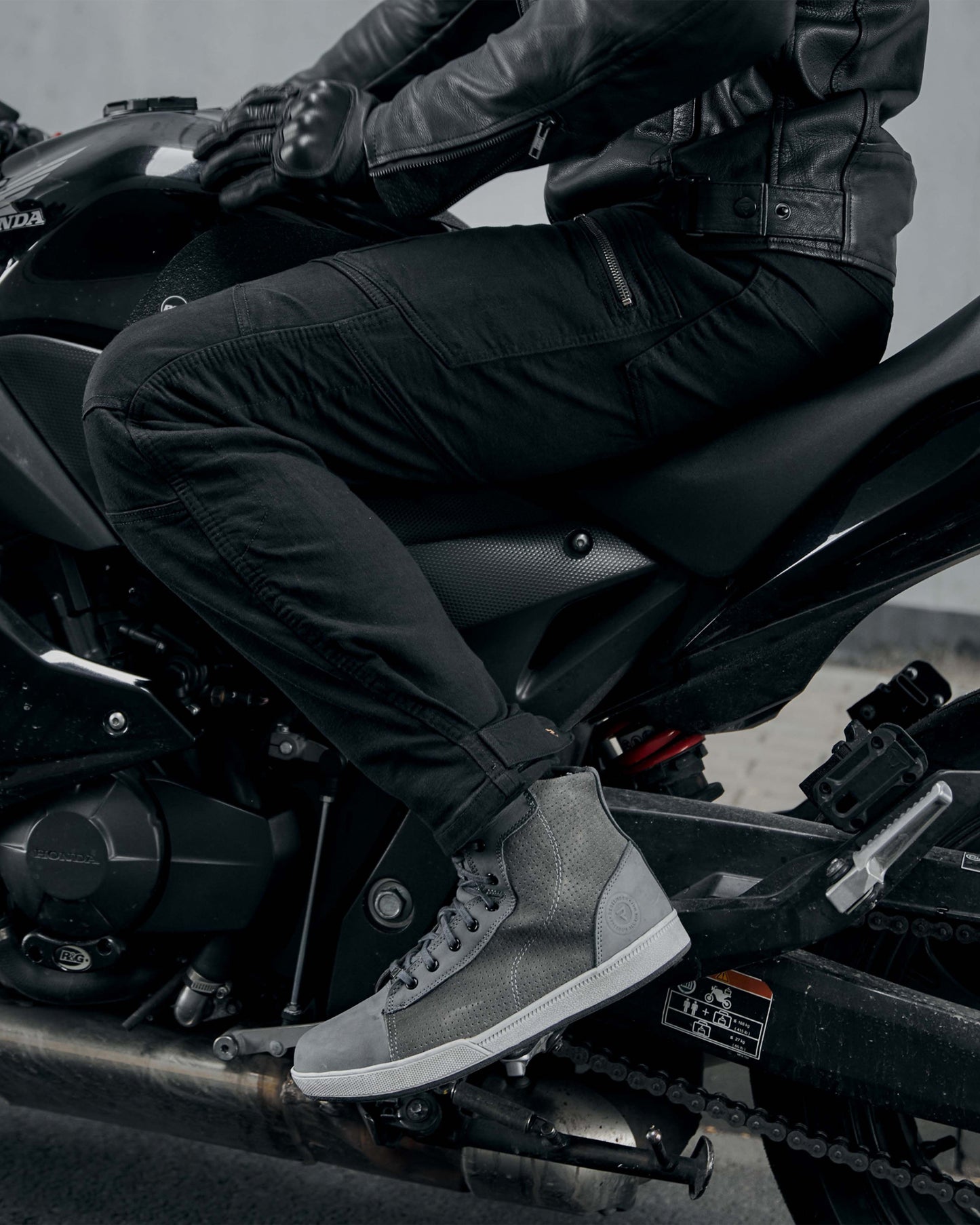 Urban III Jeansy Motocyklowe Sprany Czarny