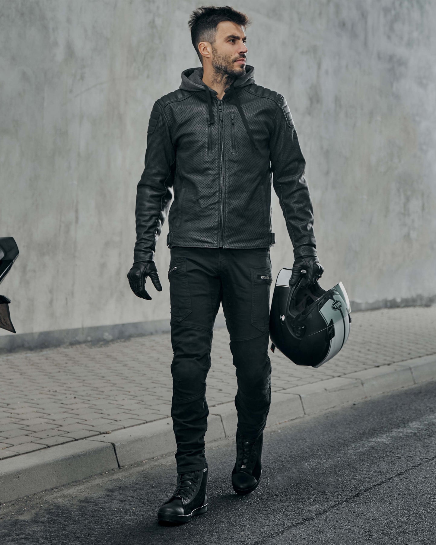 Urban III Jeansy Motocyklowe Sprany Czarny