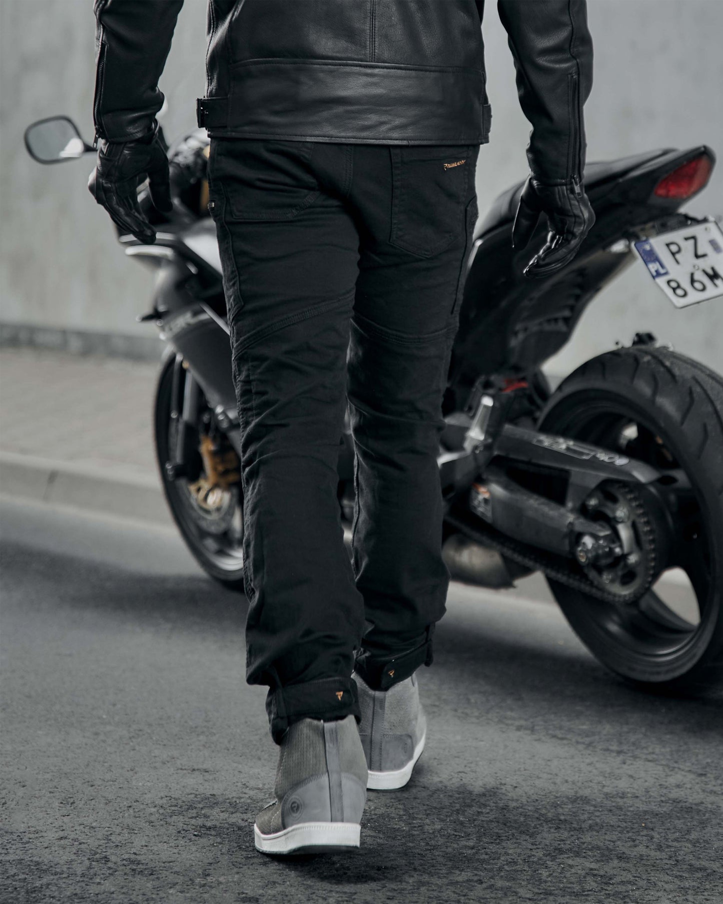 Urban III Jeansy Motocyklowe Sprany Czarny