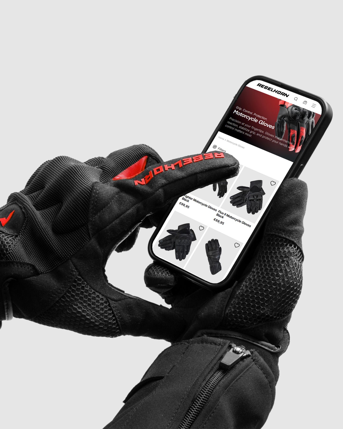 Core Rękawice Motocyklowe Czerwone