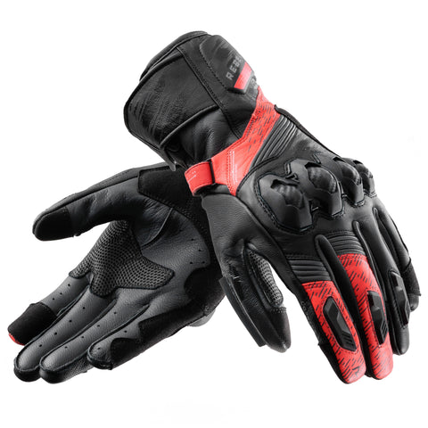 Rękawice Motocyklowe Rebelhorn Viper Black/Grey/Fluo Red