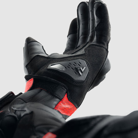 Rękawice Motocyklowe Rebelhorn Viper Black/Grey/Fluo Red