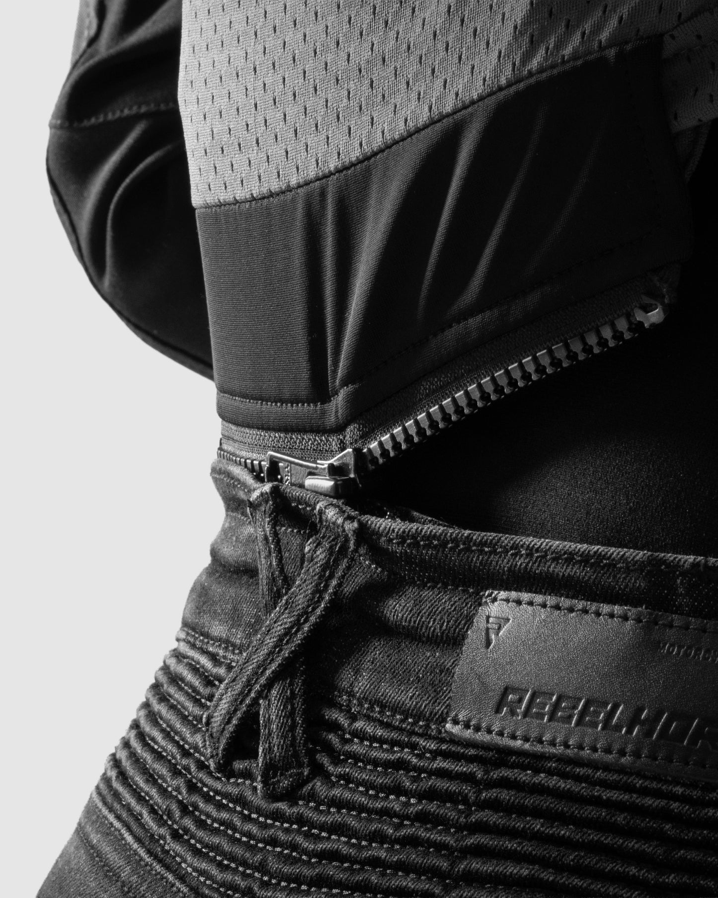 Agness 2 Mono Damskie Jeansy Motocyklowe Sprane Czarne