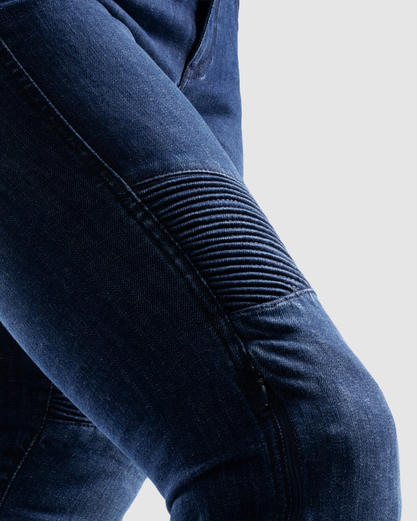 Agness 2 Mono Damskie Jeansy Motocyklowe Sprane Niebieskie