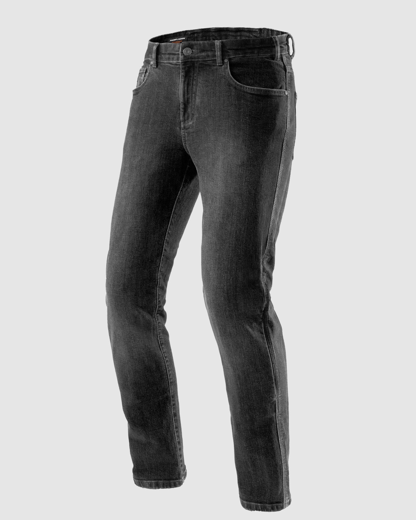Classic Mono Jeansy Motocyklowe Sprany Czarny
