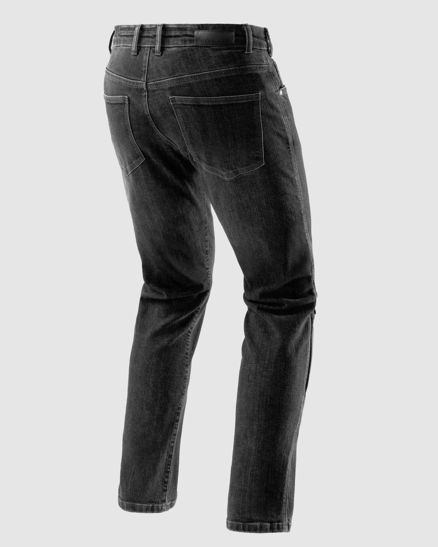 Classic Mono Jeansy Motocyklowe Sprany Czarny