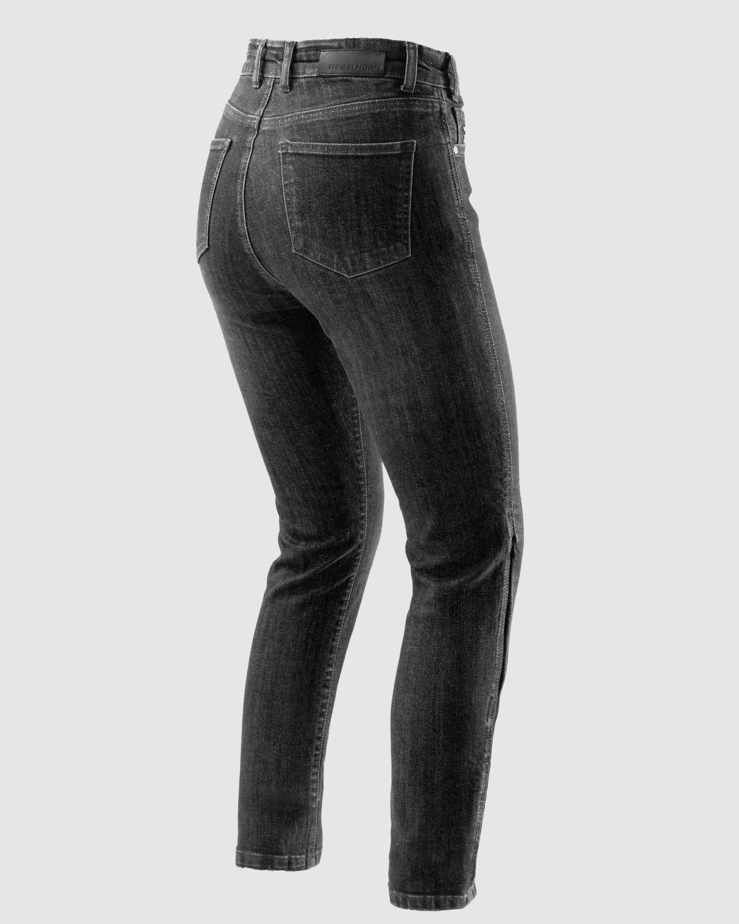 Classic Mono Damskie Jeansy Motocyklowe Sprany Czarny