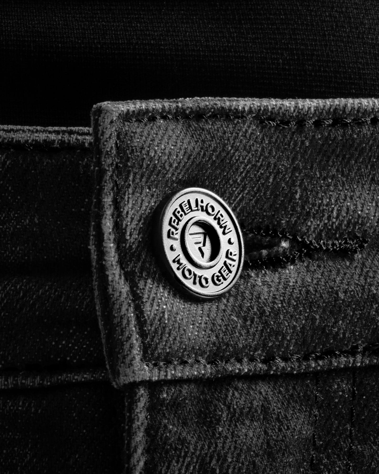 Classic Mono Jeansy Motocyklowe Sprany Czarny