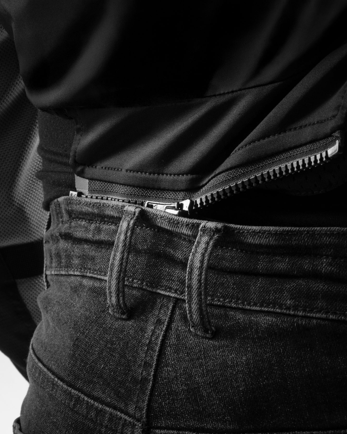 Classic Mono Jeansy Motocyklowe Sprany Czarny