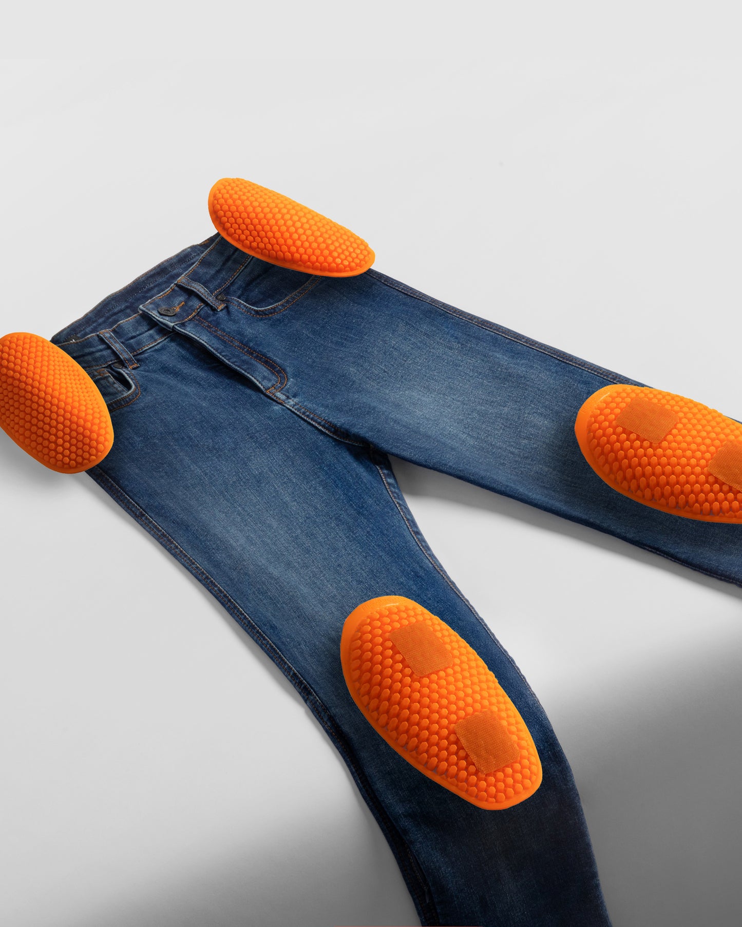 Classic Mono Damskie Jeansy Motocyklowe Sprany Niebieski