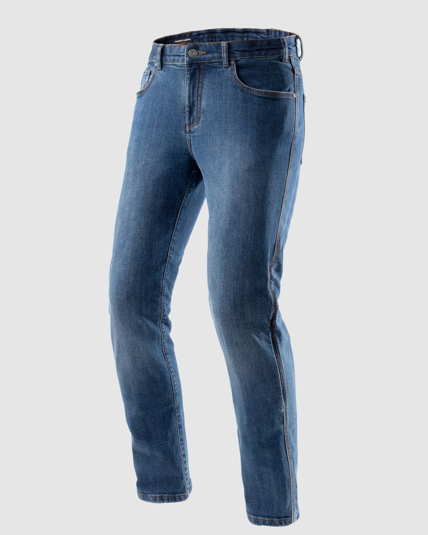 Classic Mono Jeansy Motocyklowe Sprany Niebieski