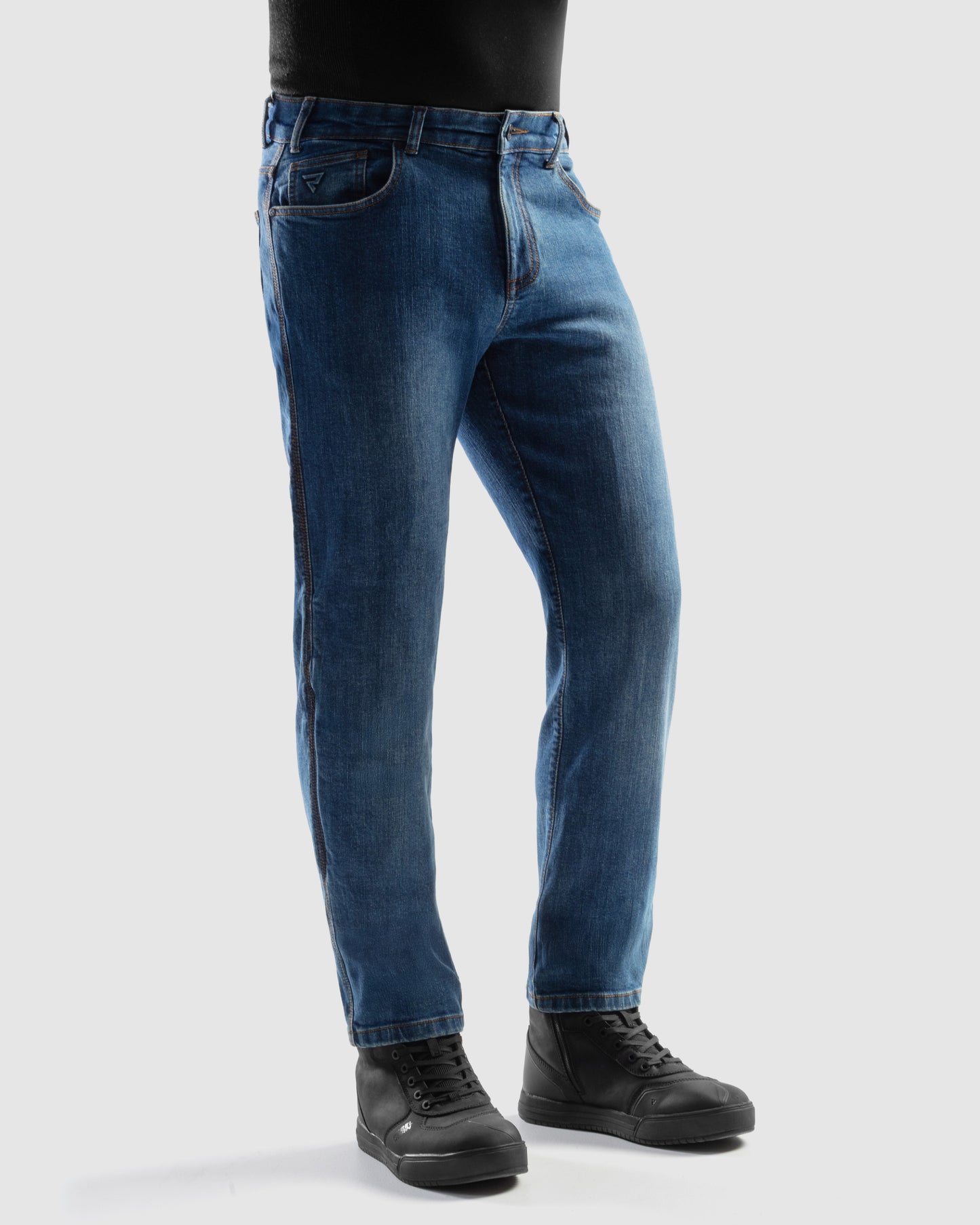 Classic Mono Jeansy Motocyklowe Sprany Niebieski