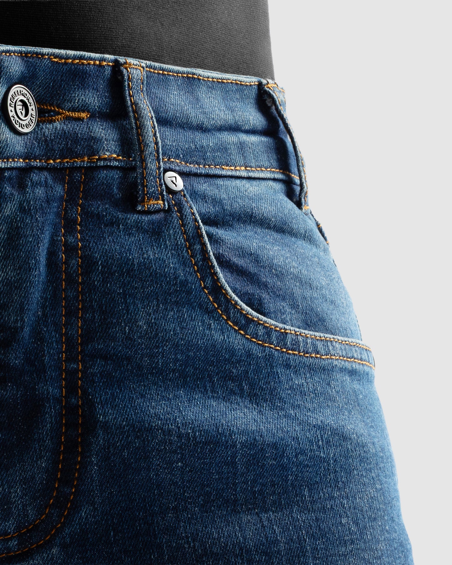 Classic Mono Jeansy Motocyklowe Sprany Niebieski