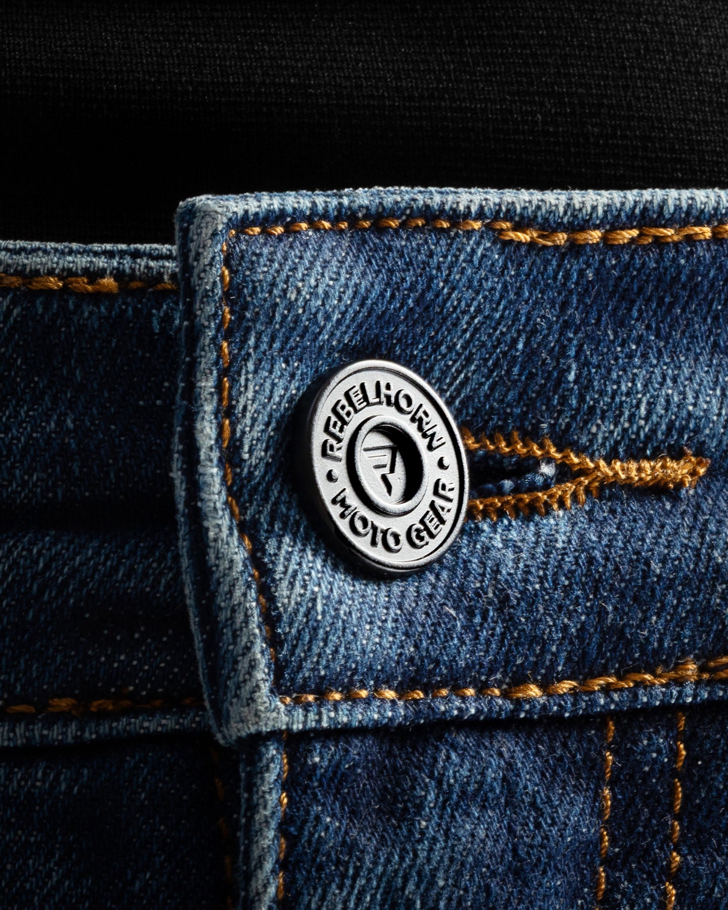 Classic Mono Jeansy Motocyklowe Sprany Niebieski