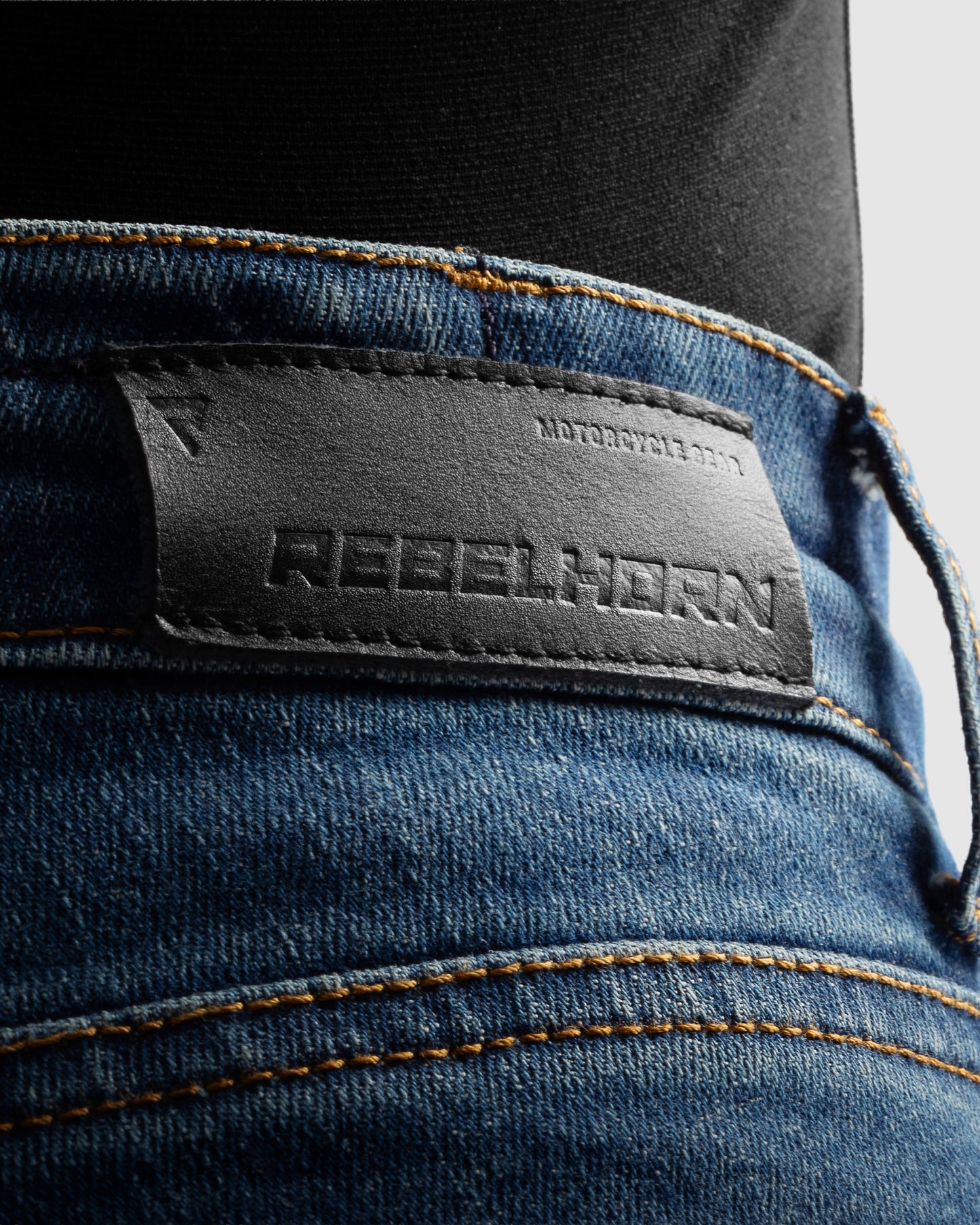 Classic Mono Jeansy Motocyklowe Sprany Niebieski