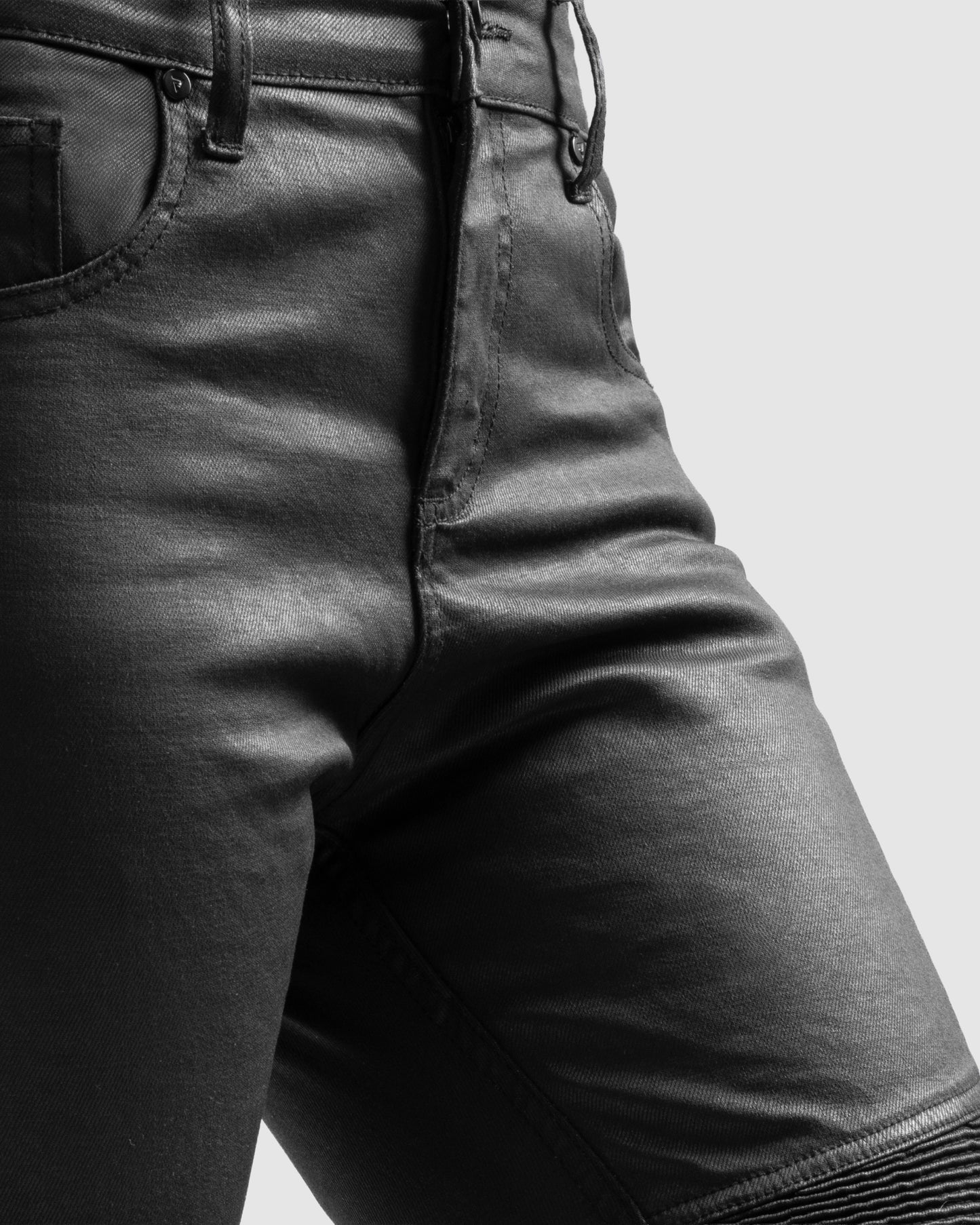 Roxy Jeansy Motocyklowe Damskie Slim Czarne Woskowane