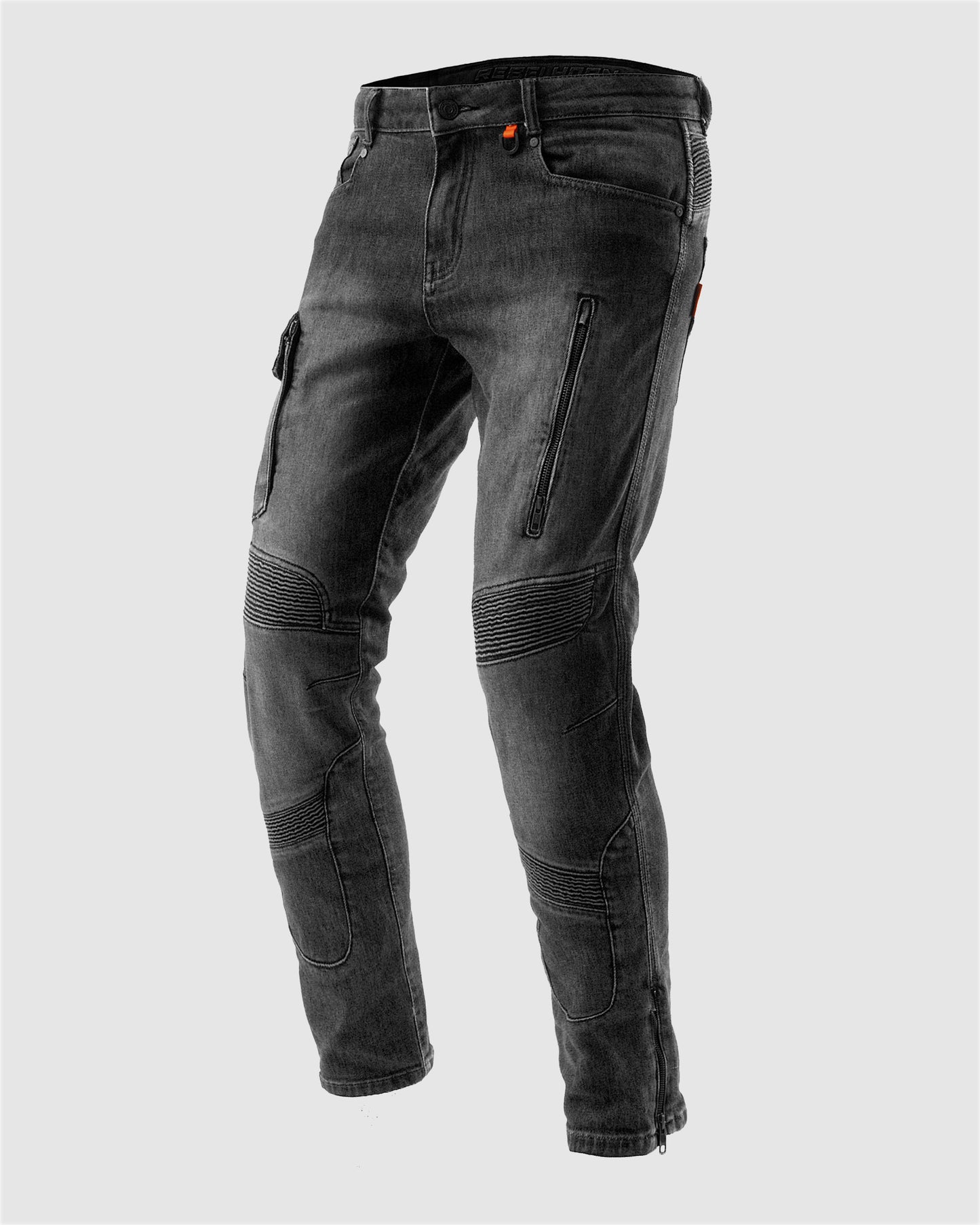 Vandal Jeansy Motocyklowe Monolayer Sprany Czarny