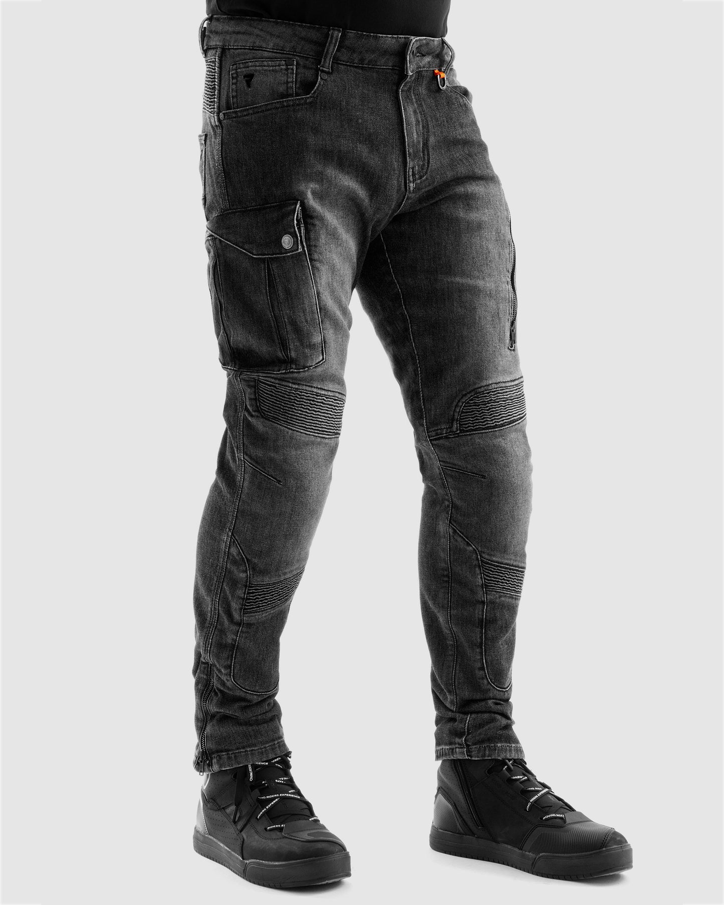 Vandal Jeansy Motocyklowe Monolayer Sprany Czarny