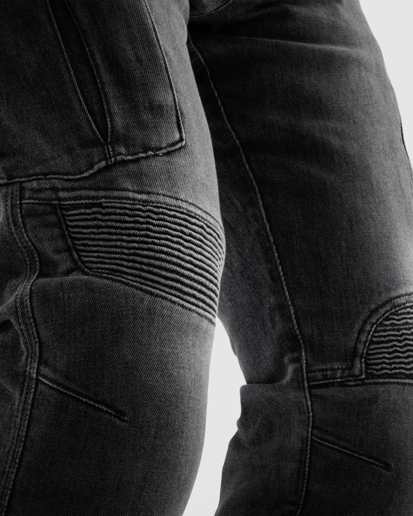 Vandal Jeansy Motocyklowe Monolayer Sprany Czarny