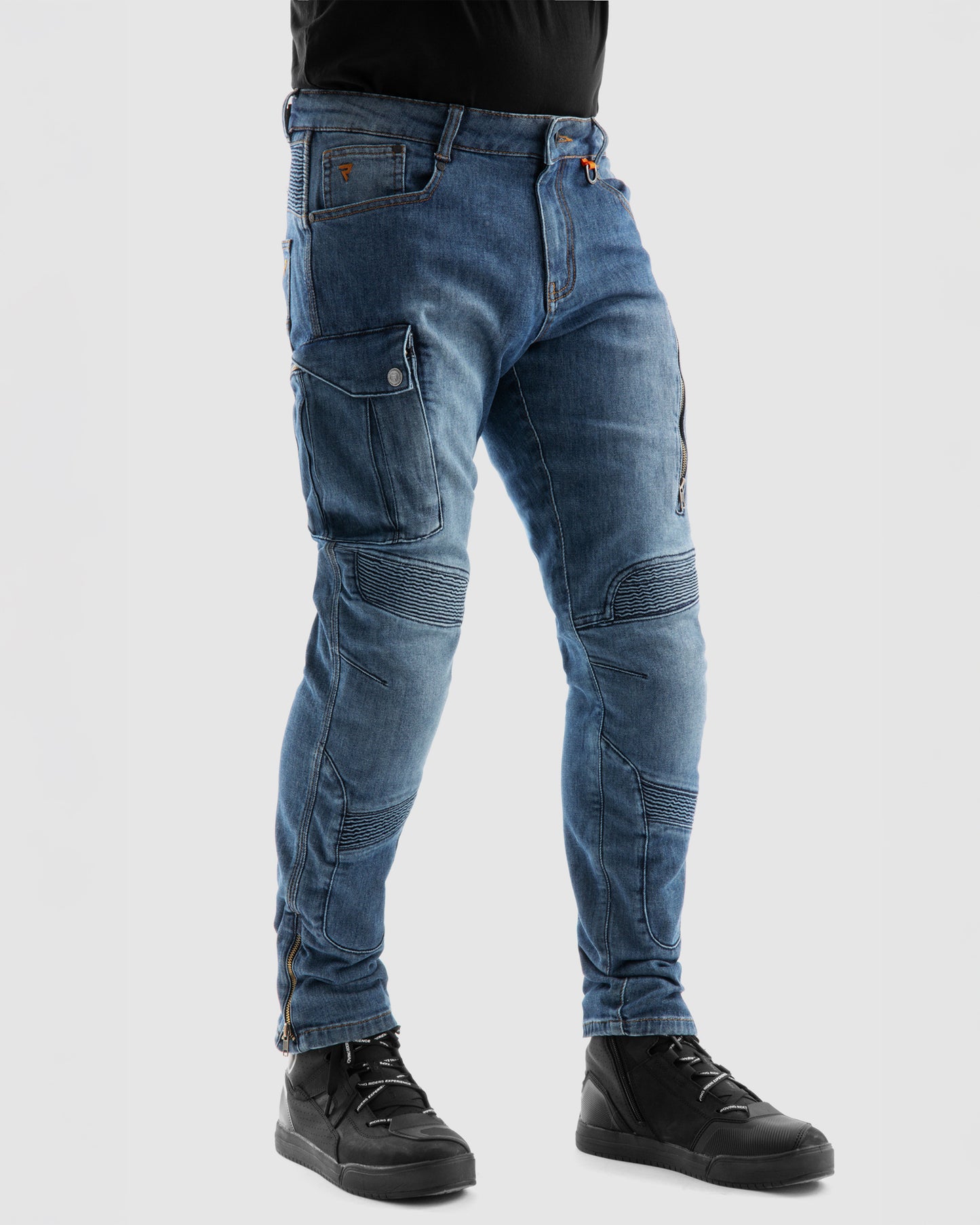 Vandal Jeansy Motocyklowe Monolayer Sprany Niebieski
