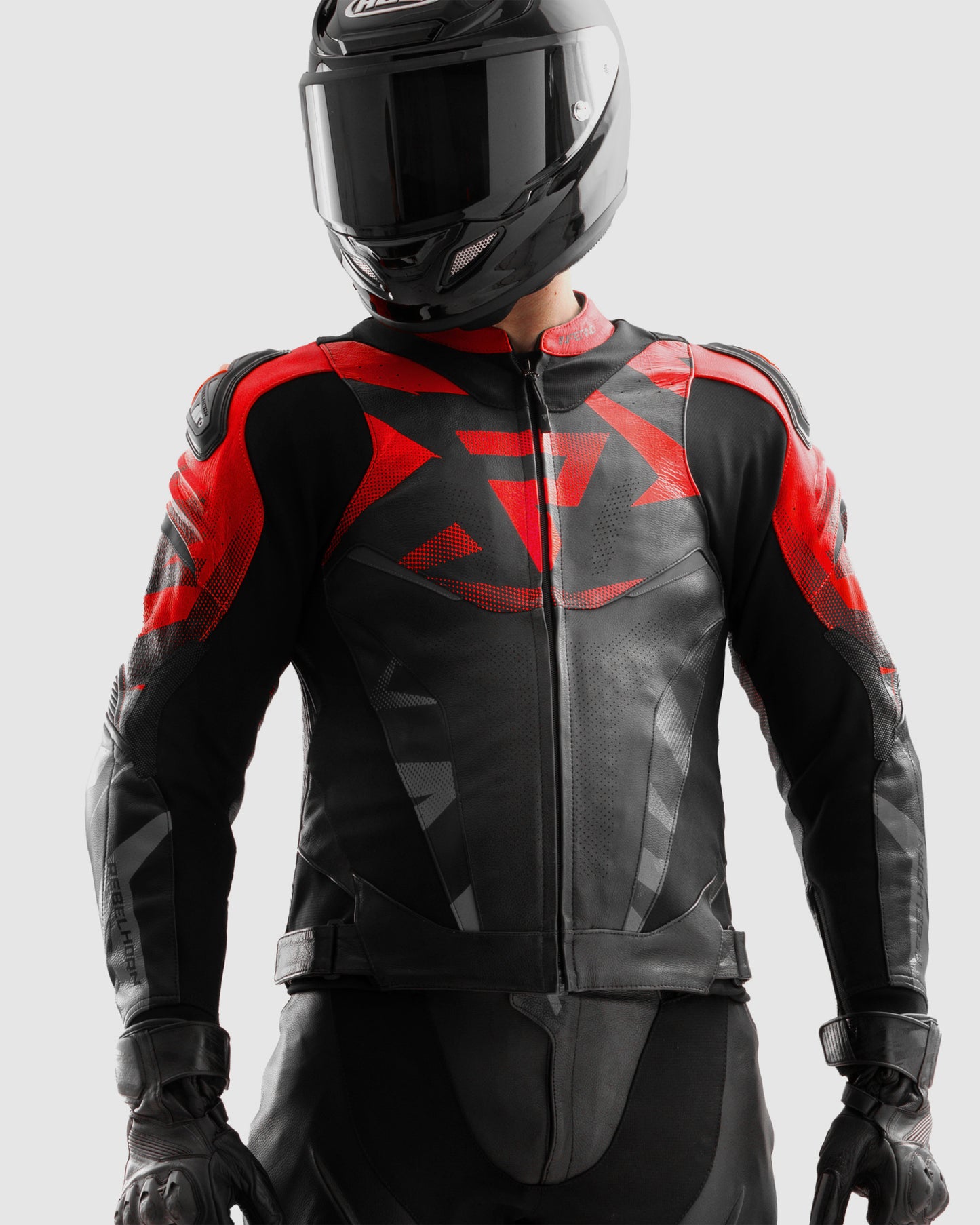 Inferno Kurtka Motocyklowa Skórzana Czerwona