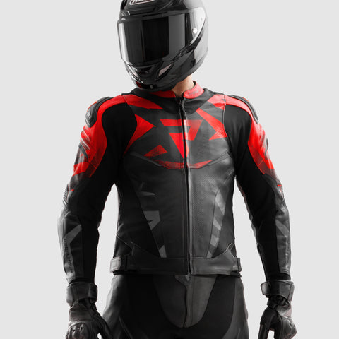 Kurtka motocyklowa Inferno Black / Fluo Red