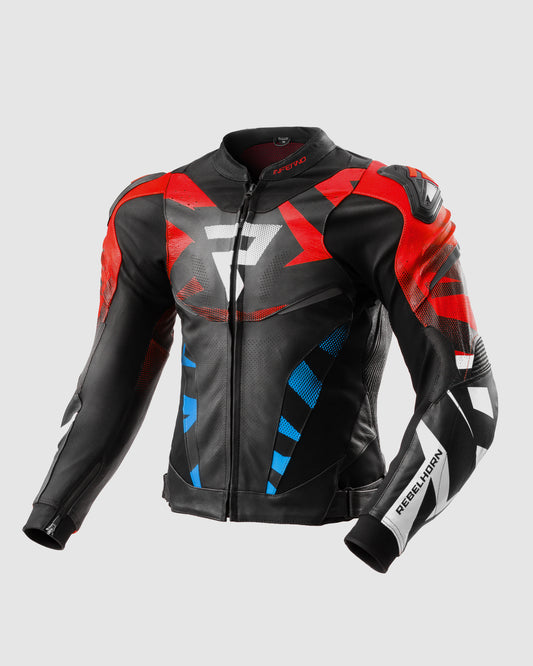 Inferno Kurtka Motocyklowa Skórzana Niebieska