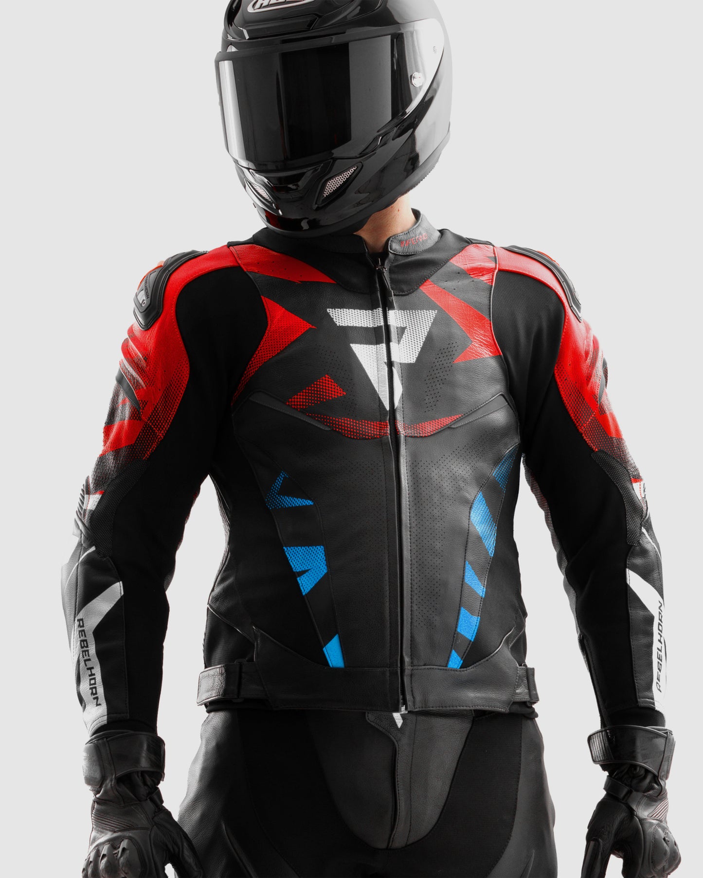 Inferno Kurtka Motocyklowa Skórzana Niebieska