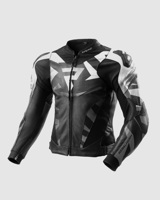 Inferno Kurtka Motocyklowa Skórzana Biała