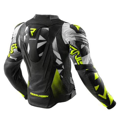 Kurtka motocyklowa Inferno Black / White / Fluo Yellow