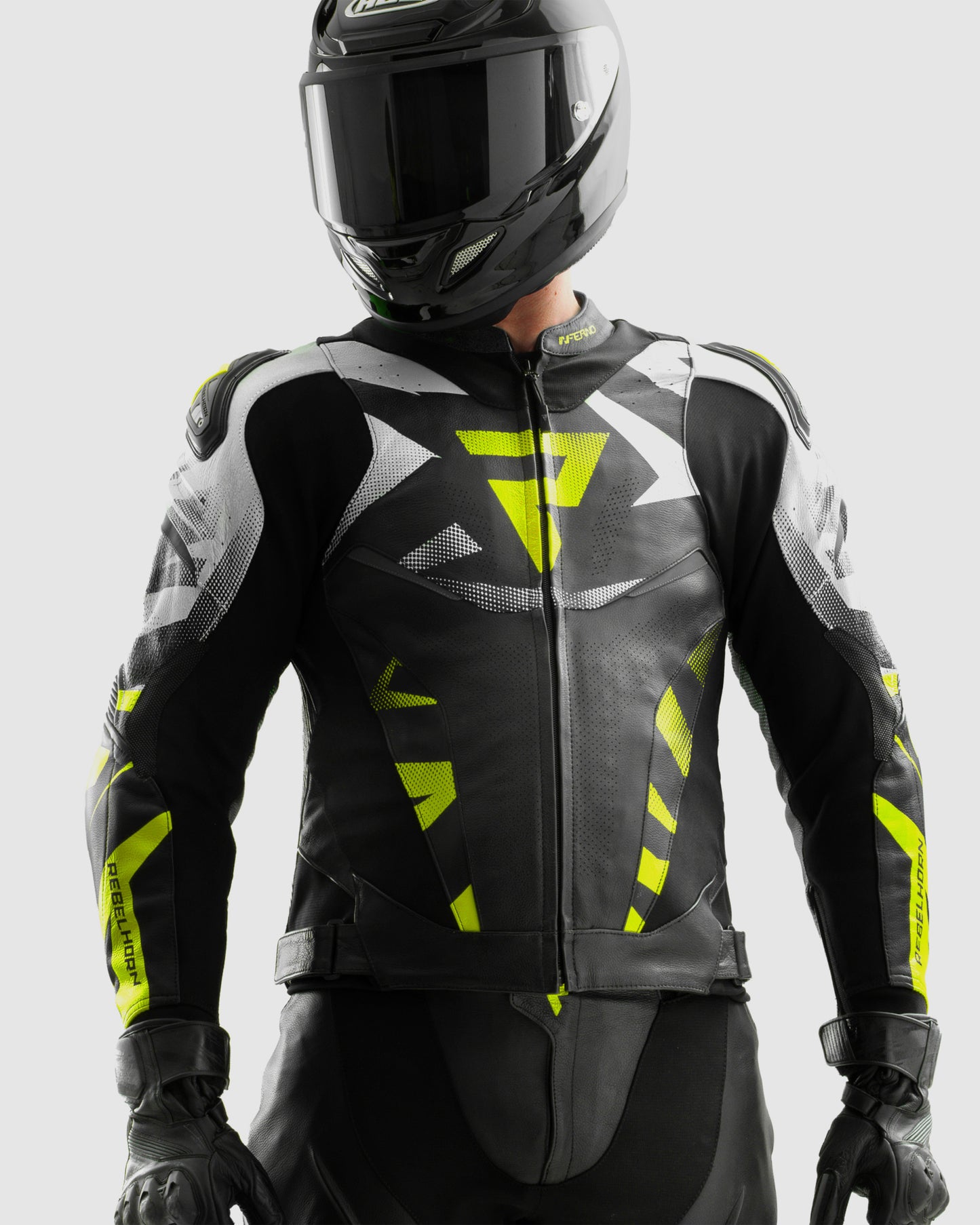 Inferno Kurtka Motocyklowa Skórzana Fluo
