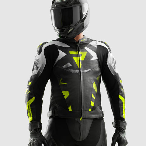 Kurtka motocyklowa Inferno Black / White / Fluo Yellow