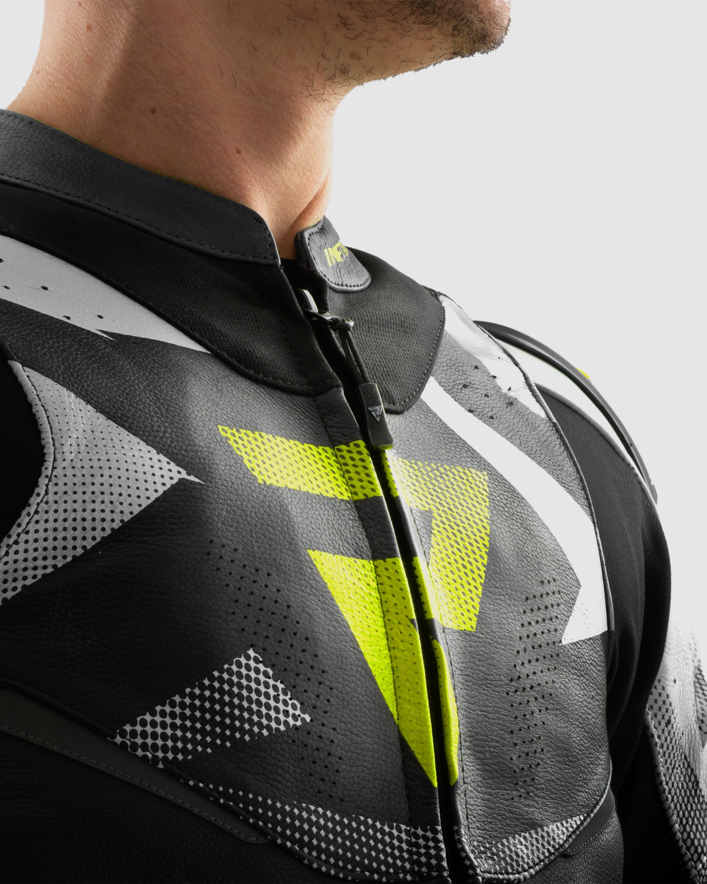 Inferno Kurtka Motocyklowa Skórzana Fluo
