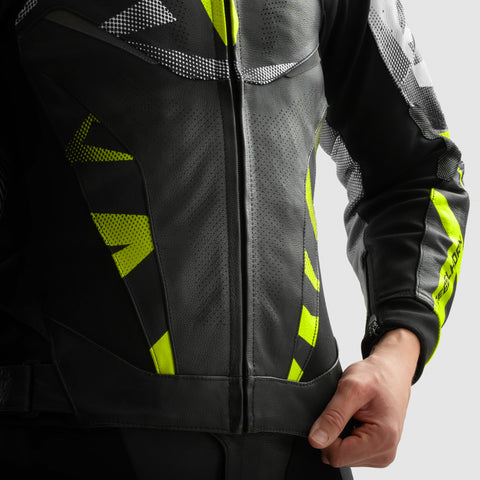 Kurtka motocyklowa Inferno Black / White / Fluo Yellow