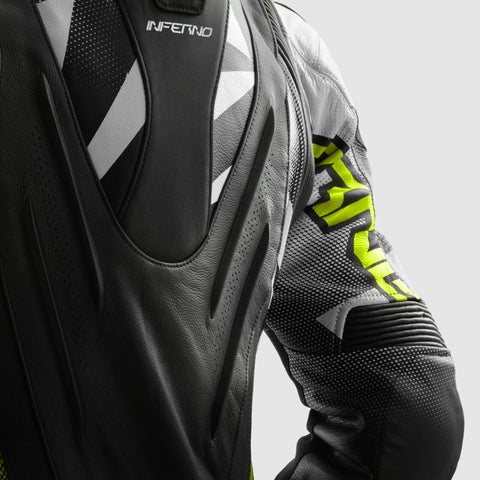 Kurtka motocyklowa Inferno Black / White / Fluo Yellow