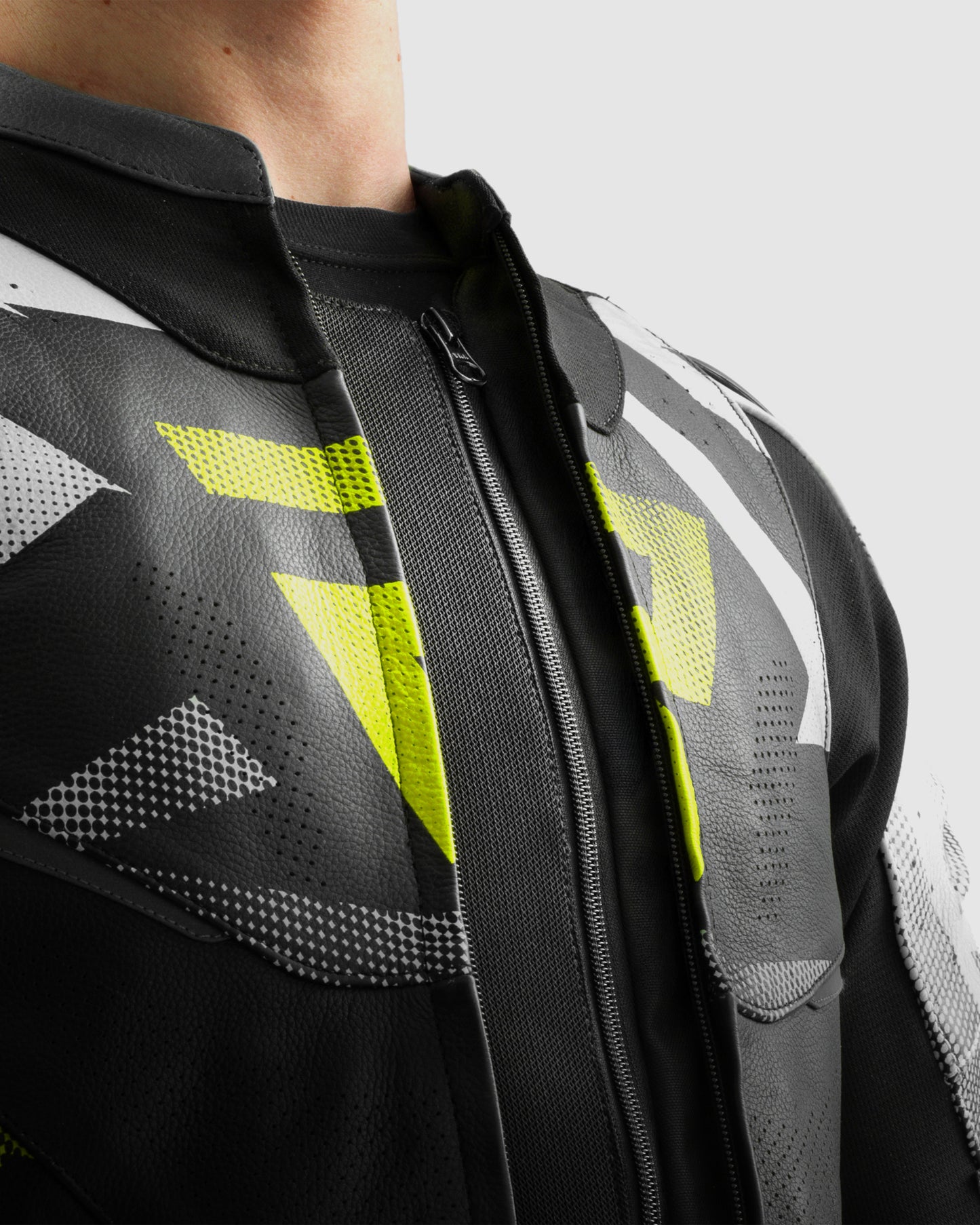 Inferno Kurtka Motocyklowa Skórzana Fluo