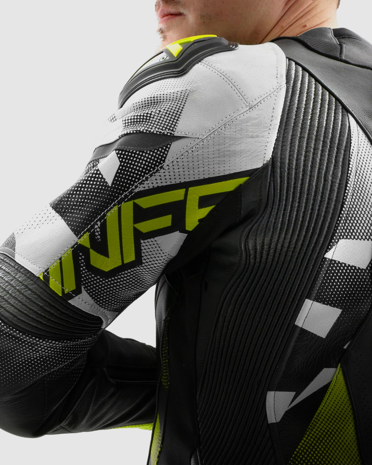 Inferno Kurtka Motocyklowa Skórzana Fluo