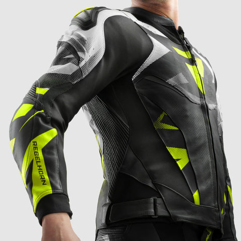 Kurtka motocyklowa Inferno Black / White / Fluo Yellow