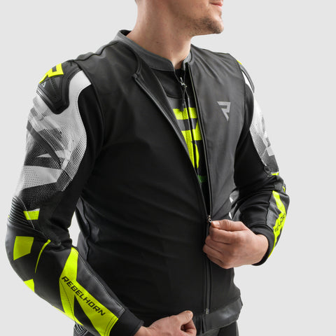 Kurtka motocyklowa Inferno Black / White / Fluo Yellow