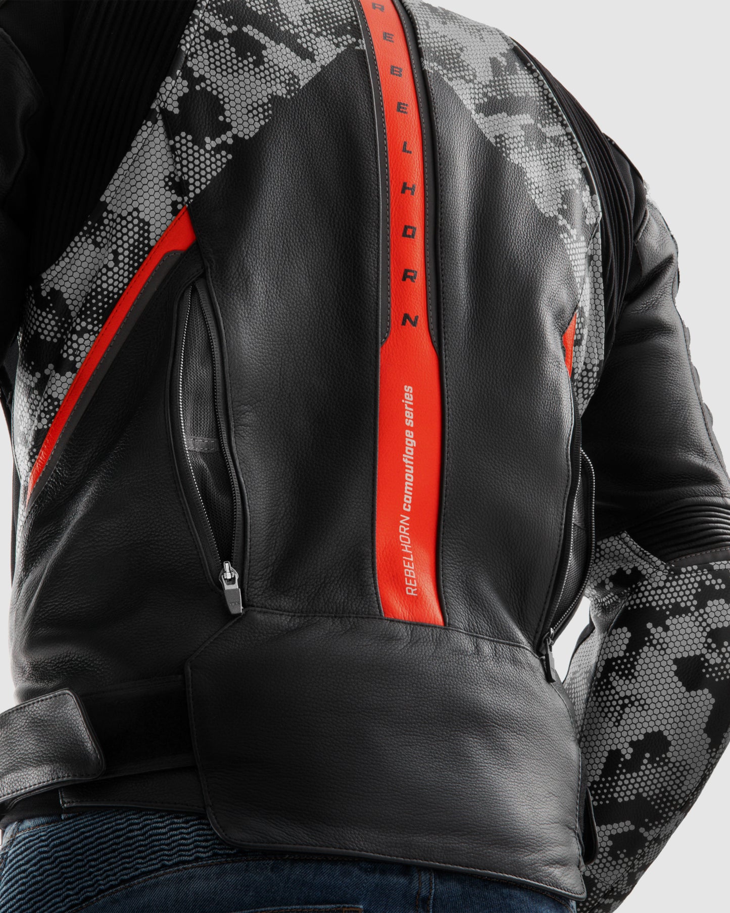 Veloce Kurtka Motocyklowa Skórzana Camo Szara