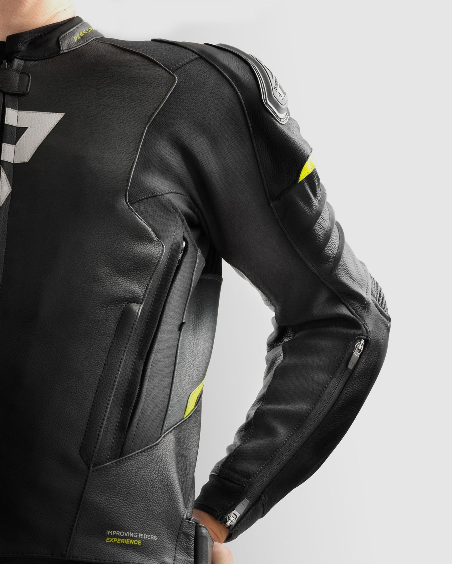 Veloce Kurtka Motocyklowa Skórzana Fluo