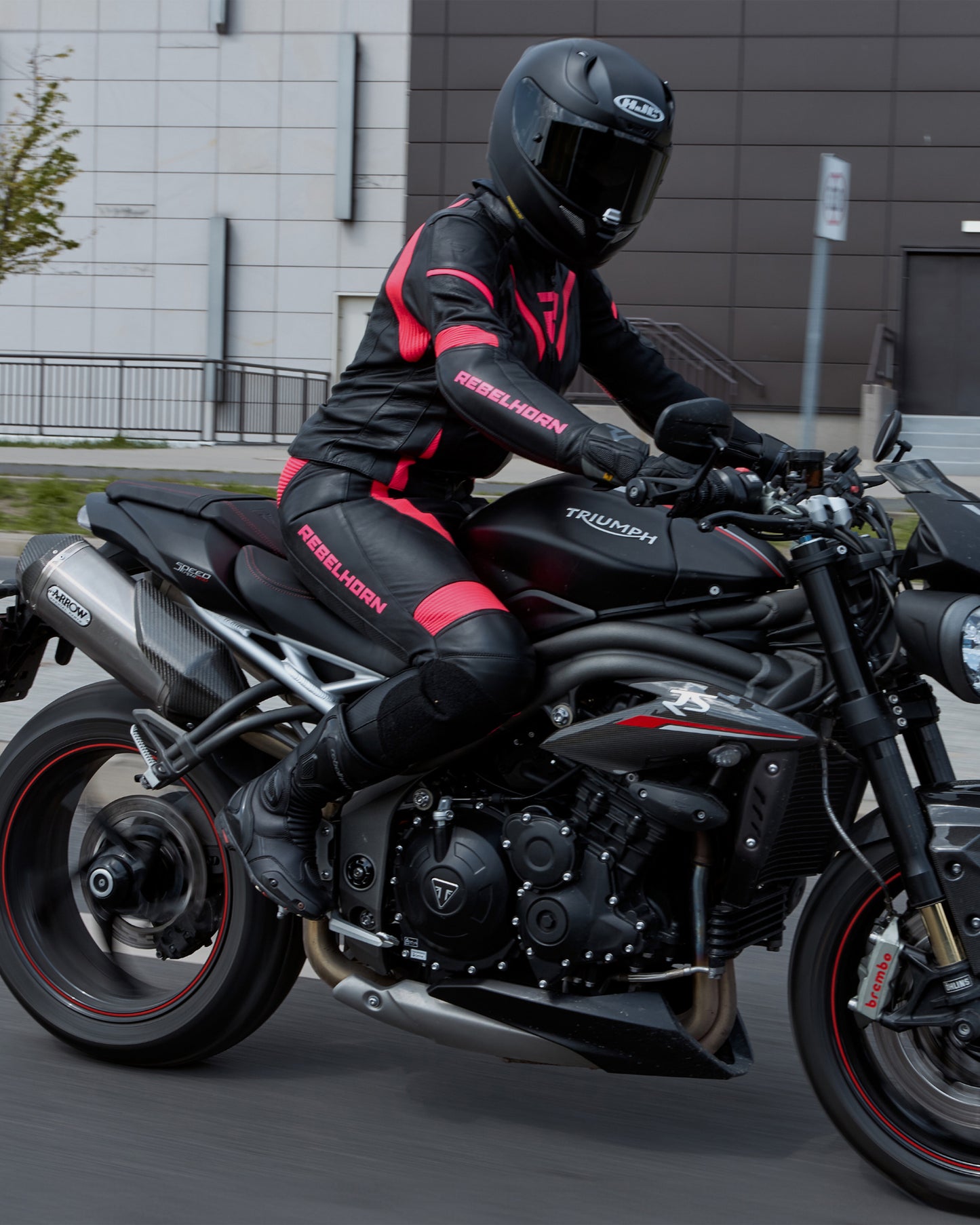 Rebel Damskie Spodnie Motocyklowe Różowe