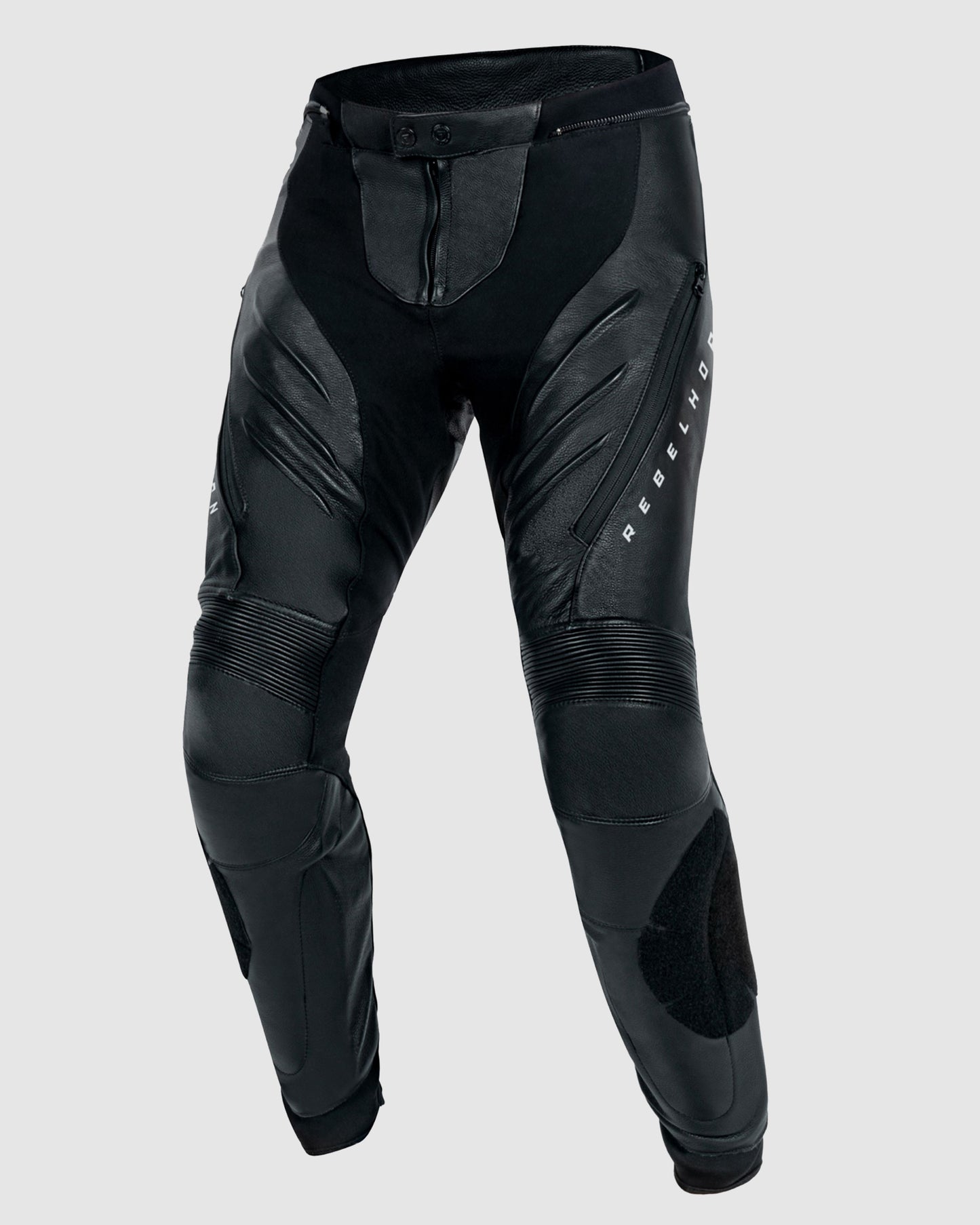 Veloce Spodnie Motocyklowe Skórzane Czarne